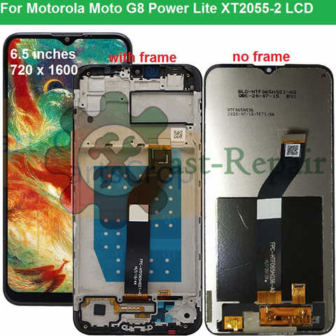 Оригинальный сенсорный ЖК-дисплей 6,5 дюйма для Motorola Moto G8 Power Lite, цифровой преобразователь сенсорного экрана для Moto G8 Power Lite, ЖК-дисплей с рамкой 1005004122456067