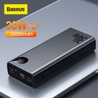 Baseus 30 Вт металлический внешний аккумулятор 20000 мАч портативное зарядное устройство PD Быстрая зарядка внешний аккумулятор зарядное устройство для iPhone 15 pro max 1005004127987326