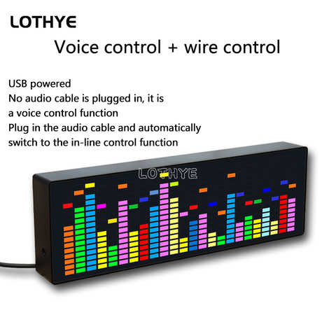 Светодиодный музыкальный спектральный светильник RGB электронные часы голосовой ритм автомобильный звуковой уровень индикатор УФ Измеритель для автомобильной атмосферной лампы 1005004130155095