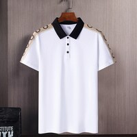 Корейский стиль, однотонные, 2022, брендовые, модные, черные, белые рубашки поло с коротким рукавом, мужские летние дышащие топы, футболки, большие размеры 6XL 7XL 8XL 1005004134493844