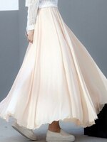 Женская шифоновая Двухслойная юбка, длинная Студенческая юбка с высокой талией, весна-лето 1005004140978496