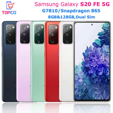 Разблокированный сотовый телефон Samsung Galaxy S20 FE 5G G7810, 128 Гб/256 ГБ, Восьмиядерный процессор Snapdragon 865, 6,5 дюйма, 8 ГБ ОЗУ, тройная камера, две Sim-карты, NFC 1005004149202718