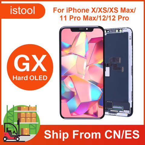 Мягкий ЖК-дисплей GX Pantalla для iPhone X XS Max 11 Pro Max, ЖК-экран с 3D сенсорным дигитайзером, жесткий OLED экран XS 12 Pro 1005004153813813