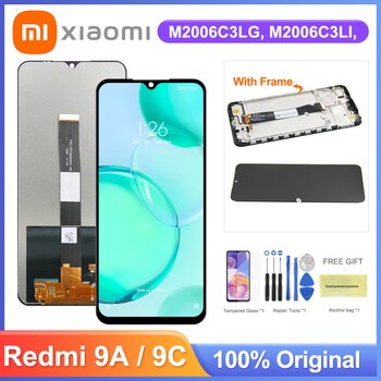 ЖК-дисплей с сенсорным экраном и дигитайзером в сборе, экран для Xiaomi Redmi 9A, M2006C3LG, с рамкой для Redmi 9C, M2006C3MG, замена 1005004160168746