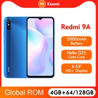 Смартфон Xiaomi Redmi 9A 9 A с глобальной прошивкой, 4 ГБ, 64 ГБ, 5000 мАч, большой экран 6,53 дюйма, Восьмиядерный процессор MTK Helio G25, камера 13 МП с ии 1005004165512792