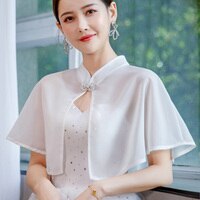 Корейская однотонная шифоновая Солнцезащитная шаль, летняя Солнцезащитная одежда, свадебное платье, женская накидка с пряжкой, блузка, плащ R27 1005004169937954