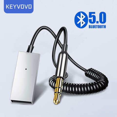 Автомобильный Aux Bluetooth-адаптер KEYVOVO, аудиокабель для автомобилей, разъем USB 3,5 мм, приемник, передатчик, Музыкальные динамики, ключ, автомобильная система громкой связи 1005004170695672