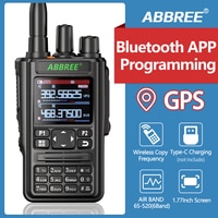 ABBREE AR-869 Walkie Talkie Bluetooth Программа GPS приемопередатчик 136-520 МГц все диапазоны Беспроводная копия частоты Type-C двухстороннее радио 1005004180462375