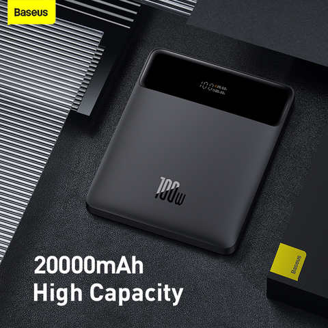 Baseus 100 Вт Power Bank 20000 мАч Type C PD Быстрая зарядка портативная внешняя батарея для ноутбука ipad Huawei Samsung 1005004182282537