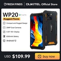 Oukitel WP20 смартфон с 5,5-дюймовым дисплеем, четырёхъядерным процессором, ОЗУ 4 Гб, ПЗУ 32 ГБ, 5,93 мАч, Android 12 1005004192977448