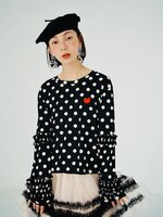 Imakokoni2022 оригинальный тонкий пуловер в горошек Кружевная футболка с длинным рукавом летняя женская Солнцезащитная рубашка японская 223608 1005004204642137