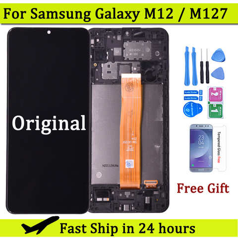 ЖК-дисплей 6,5 "для Samsung Galaxy M12 LCD M127 M127F M127M, ЖК-дисплей с сенсорным экраном и дигитайзером для Samsung M127, ЖК-дисплей 1005004221939528