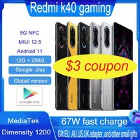 Игровой Смартфон Xiaomi Redmi K40, глобальная прошивка, 67 Вт, NFC, 8 ГБ/12 Гб, 256 ГБ, Android 11, MIUI 12,5, восемь ядер, 1200 дюйма, Восьмиядерный процессор 1005004225176647