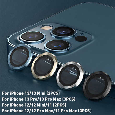 Защита для объектива камеры для iPhone 13 12 11 Pro Max, металлическое кольцо для камеры, стекло для iPhone 12 13 mini 11 pro, защитная крышка 1005004230049183