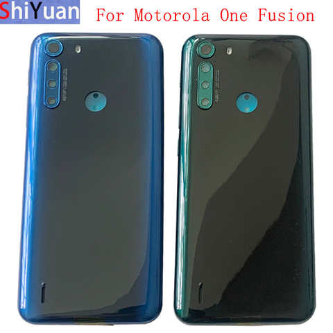 Крышка батарейного отсека задняя крышка для Motorola Moto One Fusion XT2073-2 Крышка батарейного отсека с объективом камеры запасные части 1005004239720643