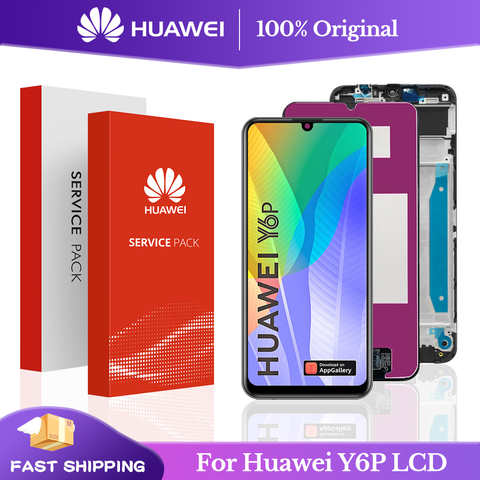 Дисплей 6,3 дюйма для Huawei Y6P, ЖК-дисплей с рамкой, сенсорный экран, дигитайзер, Замена для Huawei Y6P, телефон, ЖК-дисплей, экран 1005004245682440