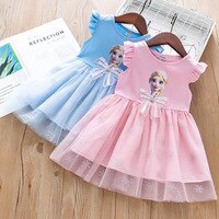 2022 летнее платье Анны и Эльзы, модная одежда принцессы для девочек, женское платье для маленьких девочек, детское платье на день рождения 1005004254902729