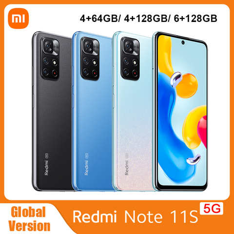 Смартфон Xiaomi Redmi Note 11S, телефон с внутренней памятью 64 Гб/128 ГБ, 810 дюйма, 33 Вт, профессиональная быстрая зарядка, три AI-камеры 50 МП, NFC 1005004266462866