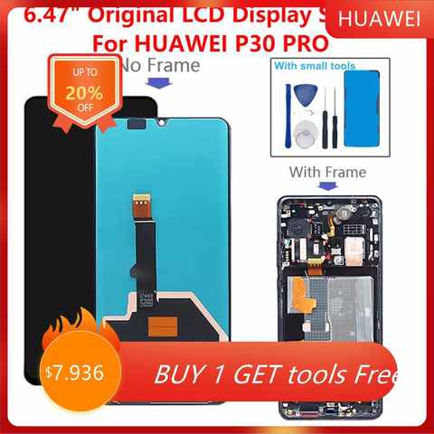 Оригинальный ЖК-дисплей с дефектом для Huawei P30 Pro, ЖК-дисплей, сенсорный экран в сборе для Huawei VOG-L29 AL00 TL00, экран без рамки 1005004270225582