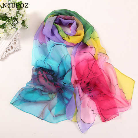Элегантная красивая шифоновая бандана-шарф с градиентом и изображением других цветов берега, женский платок, летний дорожный тонкий хиджаб с защитой от солнца 1005004272070330