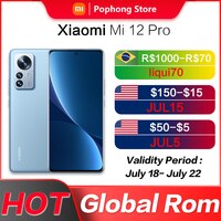 Телефон Xiaomi Mi 12 Pro, телефон с глобальной прошивкой, дисплей 6,73 дюйма, 120 Гц, 4600 мАч, Восьмиядерный процессор Snapdragon 8 Gen 1, быстрая зарядка до 120 Вт 1005004272950274