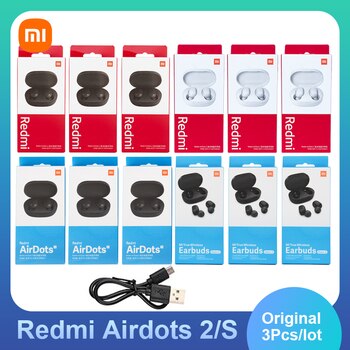3 шт., беспроводные наушники Xiaomi Redmi Airdots 2 Airdots S, Bluetooth 5,0, шумоподавление, гарнитура с микрофоном, Tws 1005004281537930