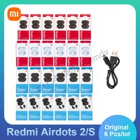 6 шт., беспроводные наушники Xiaomi Redmi Airdots 2 Airdots S, Bluetooth 5,0, шумоподавление, гарнитура с микрофоном, Tws 1005004284105647