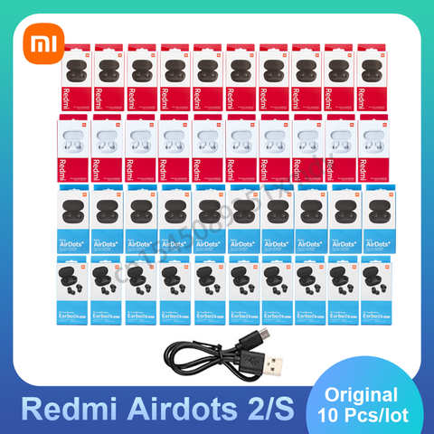 10 шт., беспроводные наушники Xiaomi Redmi Airdots 2 Airdots S, Bluetooth 5,0, шумоподавление, гарнитура с микрофоном, Tws 1005004284897238