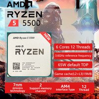 AMD Ryzen 5 5500 R5 5500 3,6 ГГц 6-ядерный 12-поточный ЦПУ процессор 7 нм L3 = 16M 100-000000457 разъем AM4 новый, но без кулера 1005004294704942