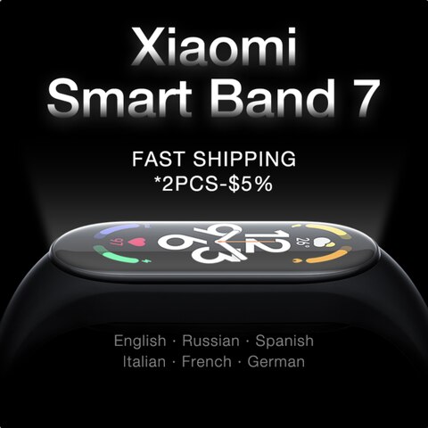 Фитнес-браслет Xiaomi Mi Band 7, прибор для контроля сердцебиения и уровня кислорода в крови, с AMOLED экраном, подходит для занятий спортом! 1005004309146693