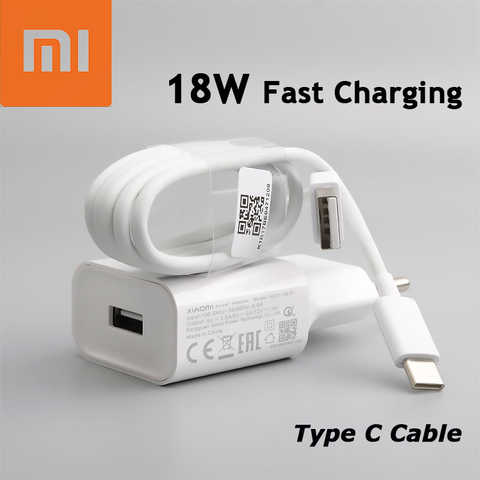 Быстрое зарядное устройство Xiaomi 18 Вт, адаптер питания QC3.0, кабель USB Type-C для Redmi note 7 8 pro Mix 2s Mi 6 6X 8 A2 A1 8 max3 mi 8 lite 1005004314326726
