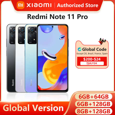 Смартфон Xiaomi Redmi Note 11 Pro, 64 ГБ/128 ГБ, Восьмиядерный процессор MTK Helio G96, 120 МП, Гц, AMOLED, 67 Вт, быстрая зарядка 1005004320718834