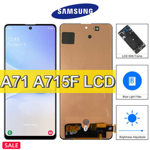 Экран TFT Amoled A71, для Samsung Galaxy A71, ЖК-дисплей A715F A715W, сенсорный дигитайзер + рамка для Samsung A715, сменный экран 1005004320747135