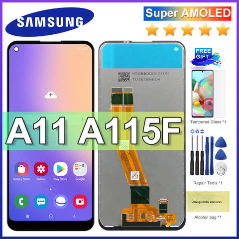 Super AMOLED для Samsung Galaxy A11 SM-A115F ЖК-дисплей с сенсорным экраном в сборе для Samsung SM-A115F/DS ЖК-экран 1005004331368117