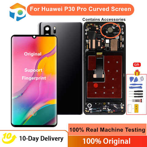 100% Оригинальный 6,47 "OLED-дисплей для замены для Huawei P30 Pro, ЖК-дисплей с сенсорным экраном, дигитайзер, изогнутый экран, искусственная фантазия 1005004333145066