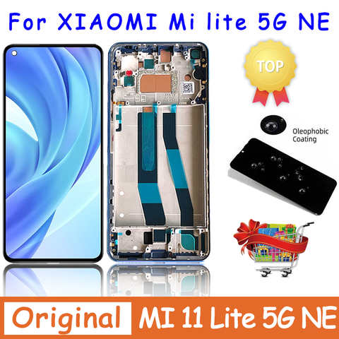 6,55 "100% оригинальный AMOLED для Xiaomi Mi 11 Lite 5G NE LCD 2109119DG 2107119DC 2109119DI дисплей сенсорный экран дигитайзер в сборе 1005004341278776