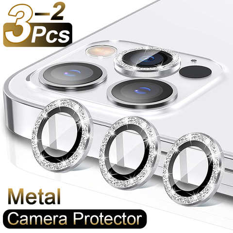Алмазный Блеск для защиты объектива камеры для iPhone 13 12 11 Pro Max Mini металлическое кольцо для объектива Стекло на iPhone 13 Pro Max защита 1005004346503237