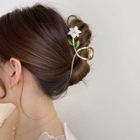 Новинка женские металлические заколки для волос элегантные золотые цветы заколка для волос заколка для хвоста аксессуары для волос Тиара 1005004346786304