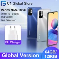 Смартфон Xiaomi Redmi Note 10 глобальная версия Dimensity 700 дюймов NFC 4 Гб 128 ГБ 90 Гц 6,5 "FHD + дисплей камера 48 МП Note 10 5G 1005004397700576