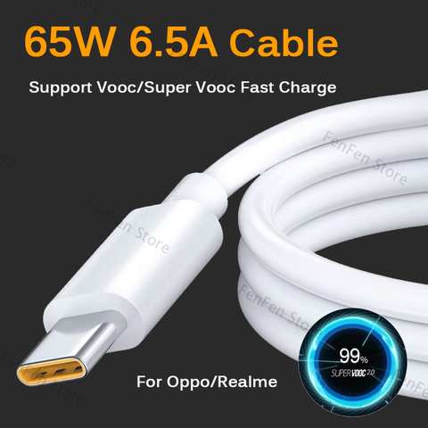 65 Вт 6.5A USB Type C супер-быстрый зарядный кабель супер Vooc Дротика шнур для Realme 9i 9 Pro 8 7 X7 X50 GT GT2 OPPO Find X5 X3 N Reno 7 1005004418223384