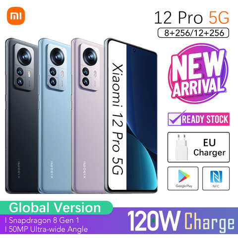 Смартфон Xiaomi 12 Pro 12 ГБ 256 ГБ 8 ГБ 128 ГБ Global ROM CN Version 5G | Оригинал | Совершенно новый | Магазин NFC Play | Зарядное устройство для США 1005004420618457