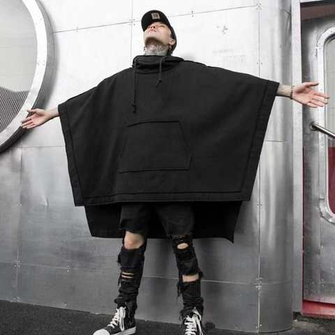 Худи ARENS Techwear черное большого размера, свитшот, мешковатый Тренч, пальто, Анорак, мужской стиль, панк, стиль хип-хоп, готика 1005004493965928