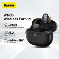 Baseus Bowie WM05 ANC беспроводные наушники Hybrid 43dB TWS наушники 4-микс шумоподавление наушники Bluetooth 5,2 HiFi наушники 1005004496349777