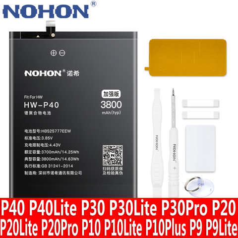 Аккумулятор NOHON для Huawei P40/P30/P20 Pro Lite/P9/P10 Plus, запасная аккумуляторная батарея HB525777EEW, HB366481ECW, HB436486ECW 1005004506555665