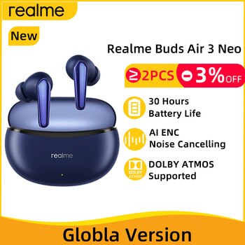 realme Buds Air 3 NEO TWS Наушники Bluetooth 5.2 AI ENC Шумоподавление Беспроводной наушник 30 часов автономной работы для GT NEO 3 1005004518805781