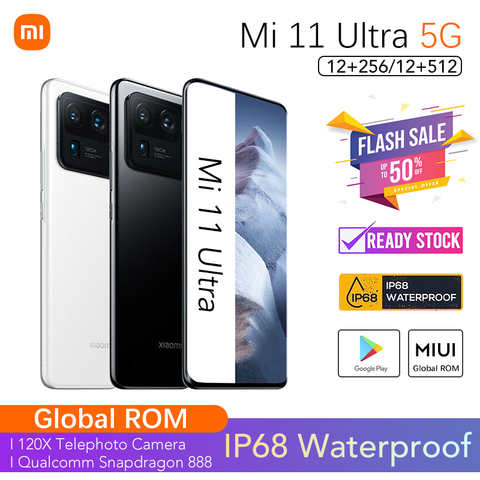 Оригинальный Смартфон Xiaomi Mi 11 Ultra, 12 Гб, 512 ГБ, 256 ГБ, стандартная внутренняя версия смартфона | OIS | NFC | Play Store | Совершенно новый | Запечатанный | Разблокированный 1005004522982363