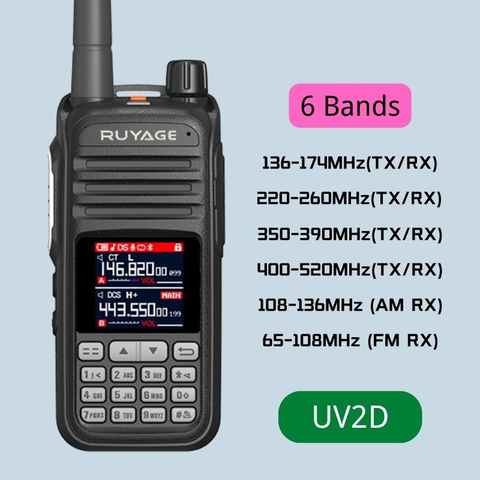 Любительская двухсторонняя радиостанция Ruyage UV2D, рация 108 каналов, авиационная полнодиапазонная 520-МГц, полицейский сканер, морской 1005004557295242
