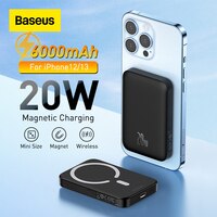 Baseus Магнитная Беспроводная зарядка Power Bank 6000 мАч портативное зарядное устройство Внешняя батарея Powerbank PD Быстрая зарядка для iPhone 12 13 1005004598530785