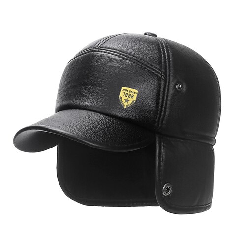 Новая Теплая Зимняя кепка, черная кожаная меховая бейсбольная кепка для мужчин, Snapback, женская кепка с косточками, шапка для папы, утолщенные ушанки 1005004602006361