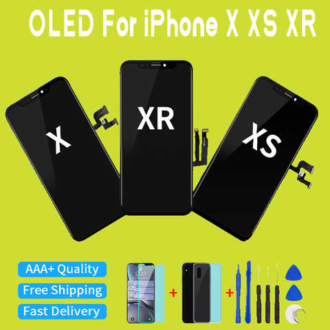 OLED для iphone X LCD XR 11 экран OLED Pantalla дисплей сенсорный экран дигитайзер сборка для iPhone X XS Max ЖК-дисплей 1005004622518251